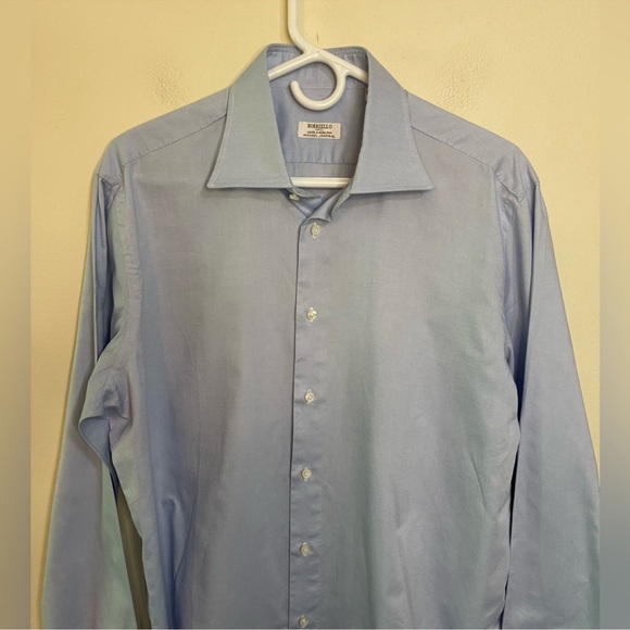 BORRIELLO Napoli Men Made Hand by Michael Jondral Button Down Shirt Sz 16 1-2/42 - Picture 9 of 16